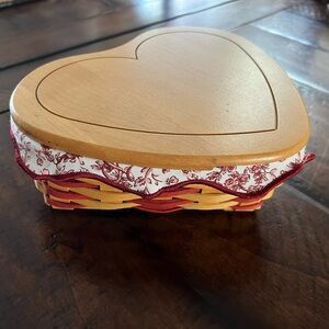 Longaberger Heart-Shaped Basket with Red Accents